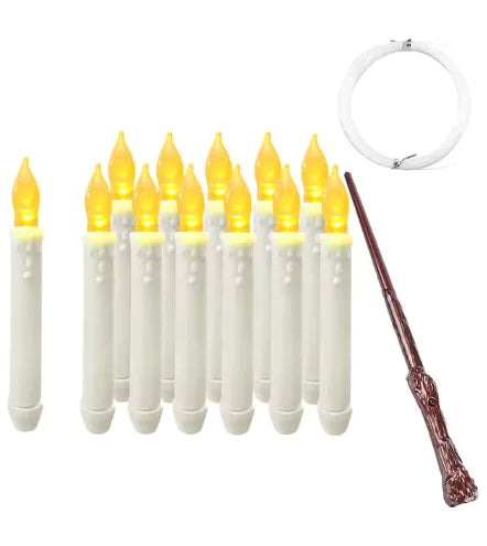 Flameless Taper Floating Candles with Magic Wand Remote