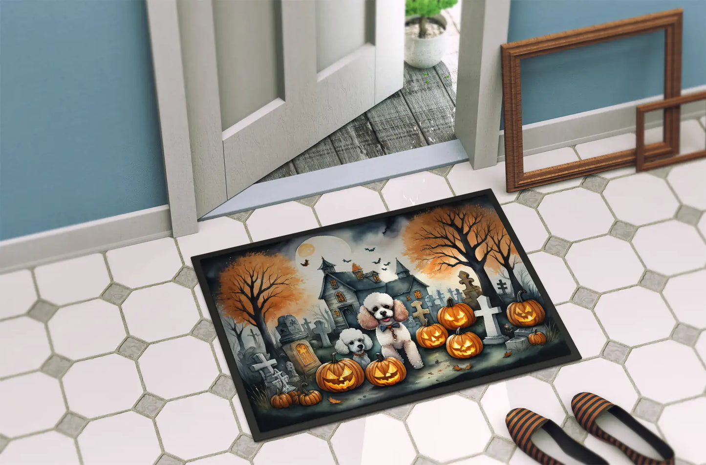 Poodle Spooky Halloween Doormat