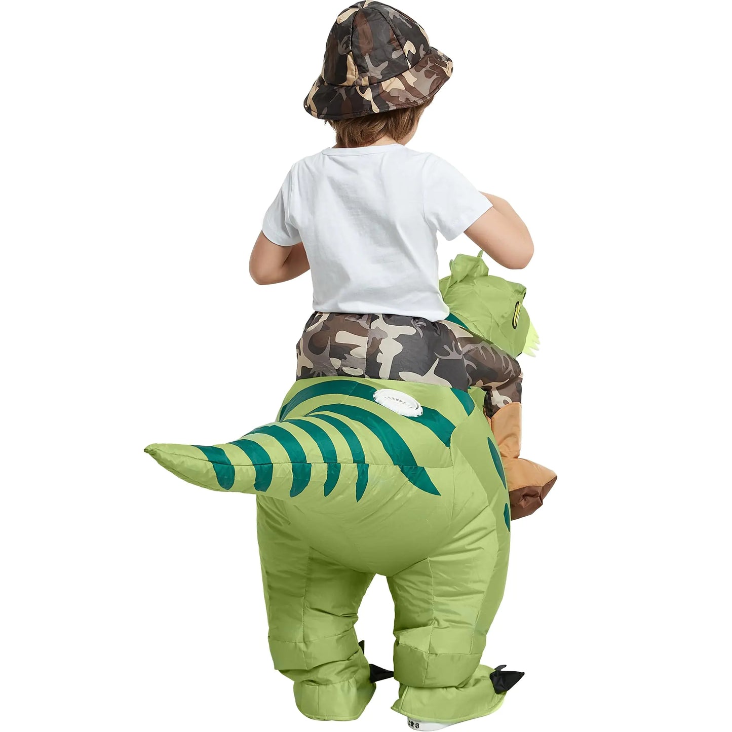 One Casa Inflatable Dinosaur Costume Riding T Rex Air Blow up Funny Fancy Dress Party Halloween Costume for Kids 2-3 Yrs